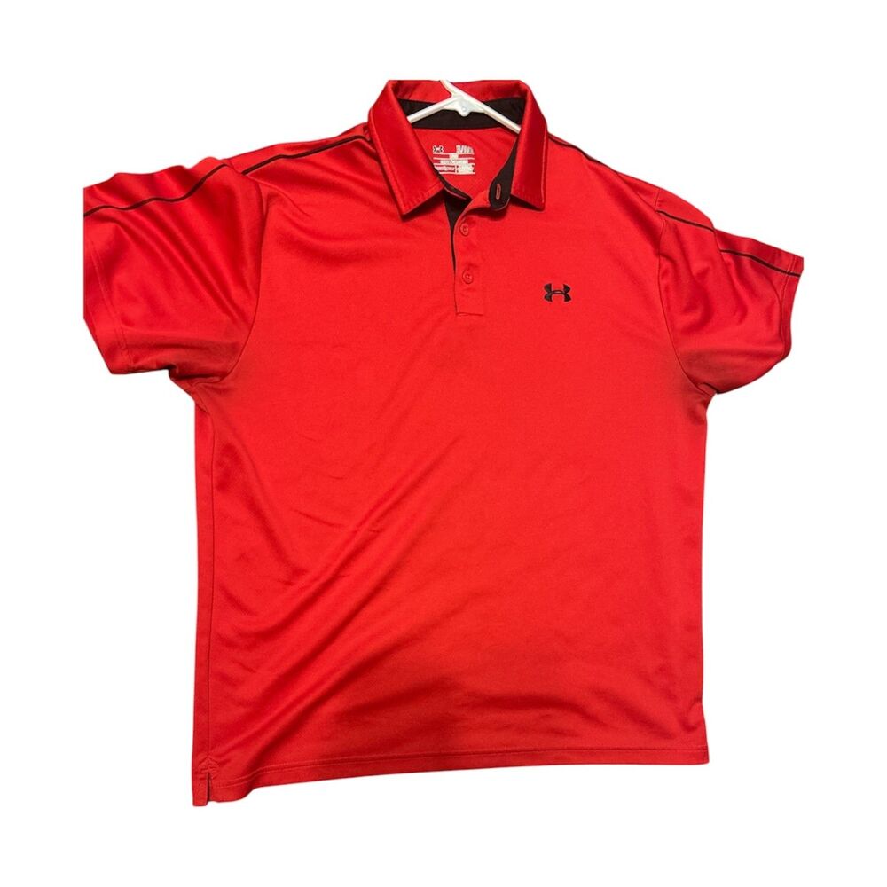 Under Armor Polo Shirt Red short sleeve size XL